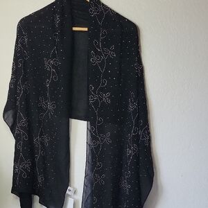 Jessica McClintock Black Sparkly Evening Wrap Shawl Size 24 x 70